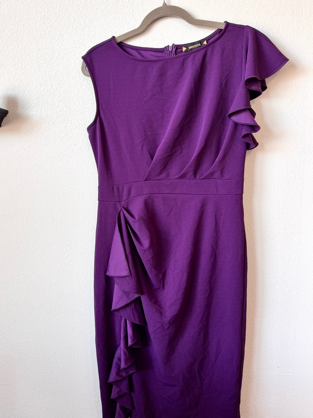 Miusol Purple Ruffled Dress Large